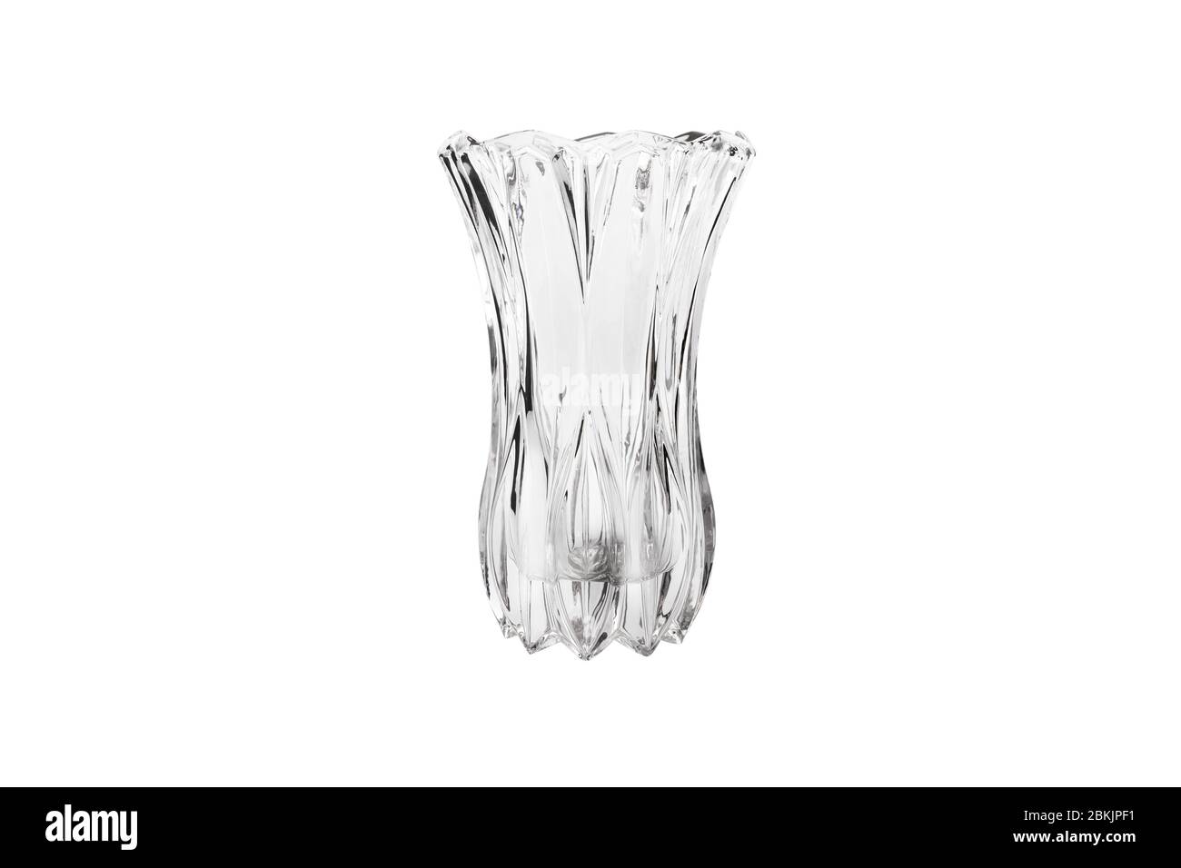Elegant glass vase isolated on a white background (glass, empty, vase