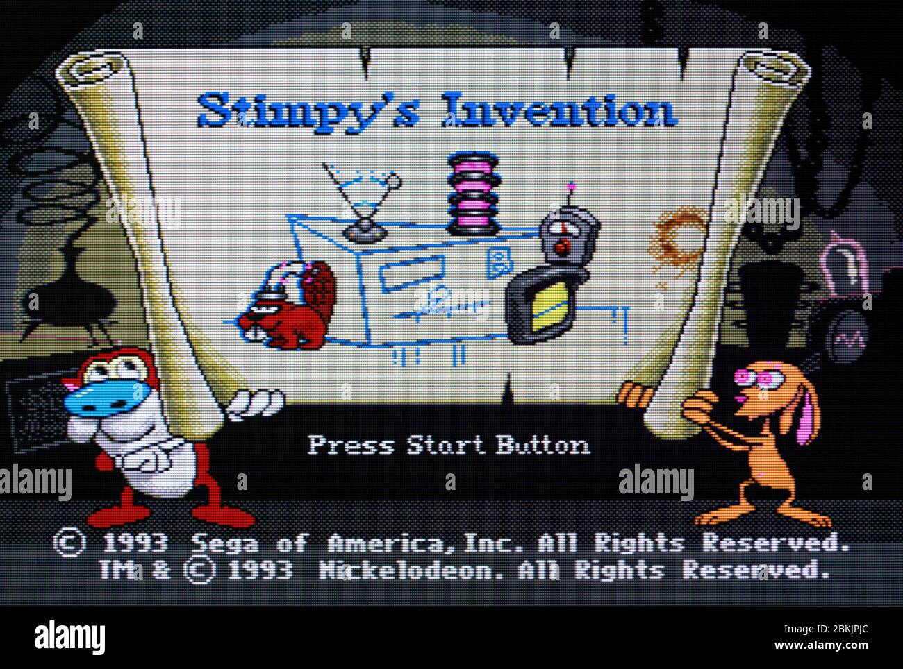 Ren & Stimpy Stimpy's Invention - Sega Genesis Mega Drive - Editorial use only Stock Photo