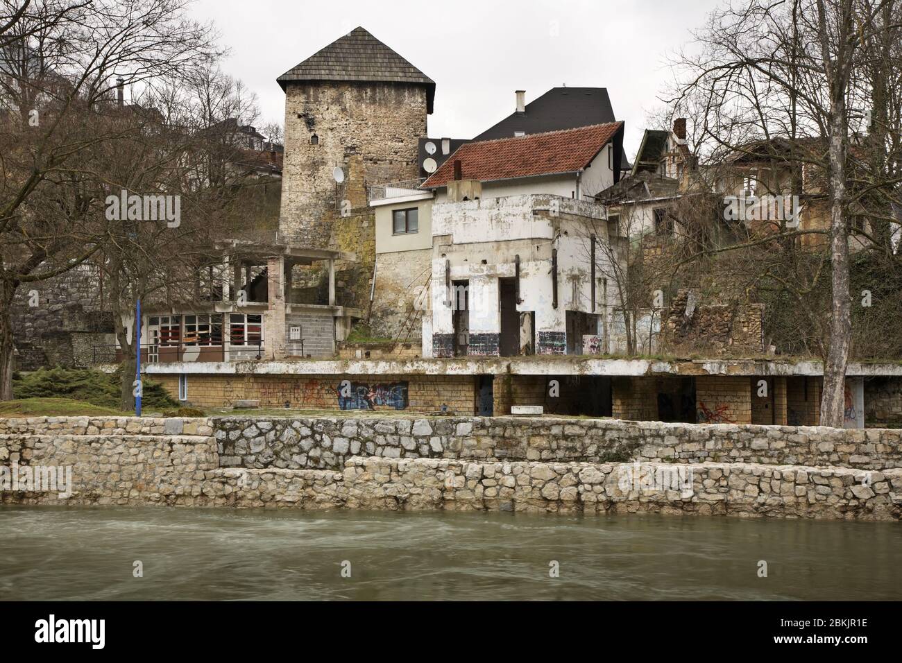 Old town in Jajce. Bosnia and Herzegovina Stock Photo