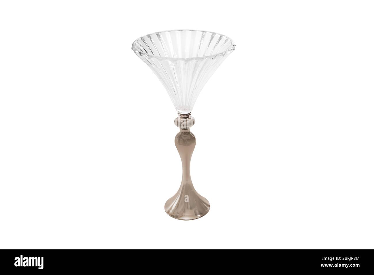 Elegant glass vase isolated on a white background (glass, empty, vase ...