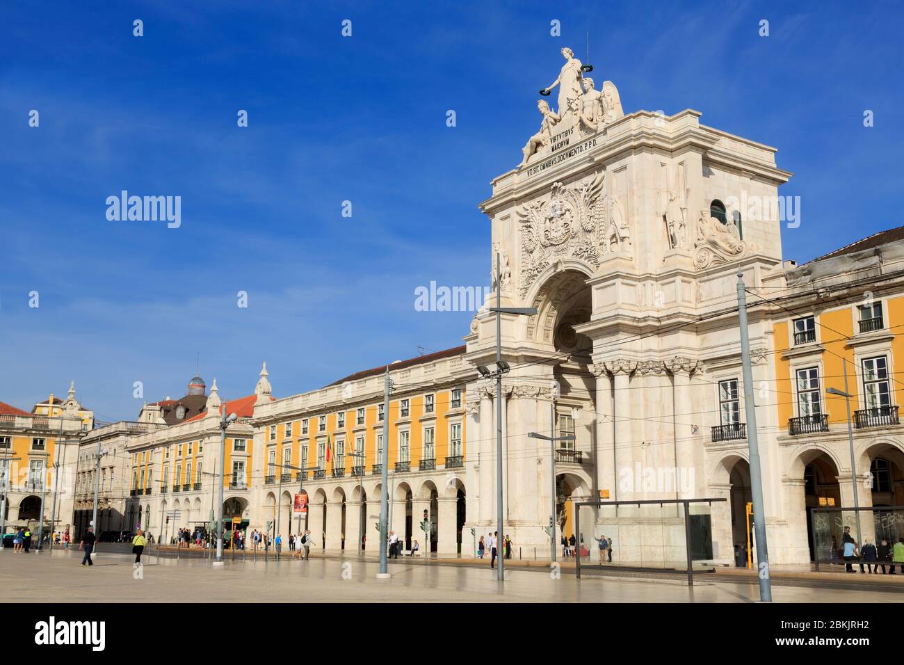 Arco da Rua Augusta, Praca Do Comercio, Lisbon, Portugal, Europe Stock Photo