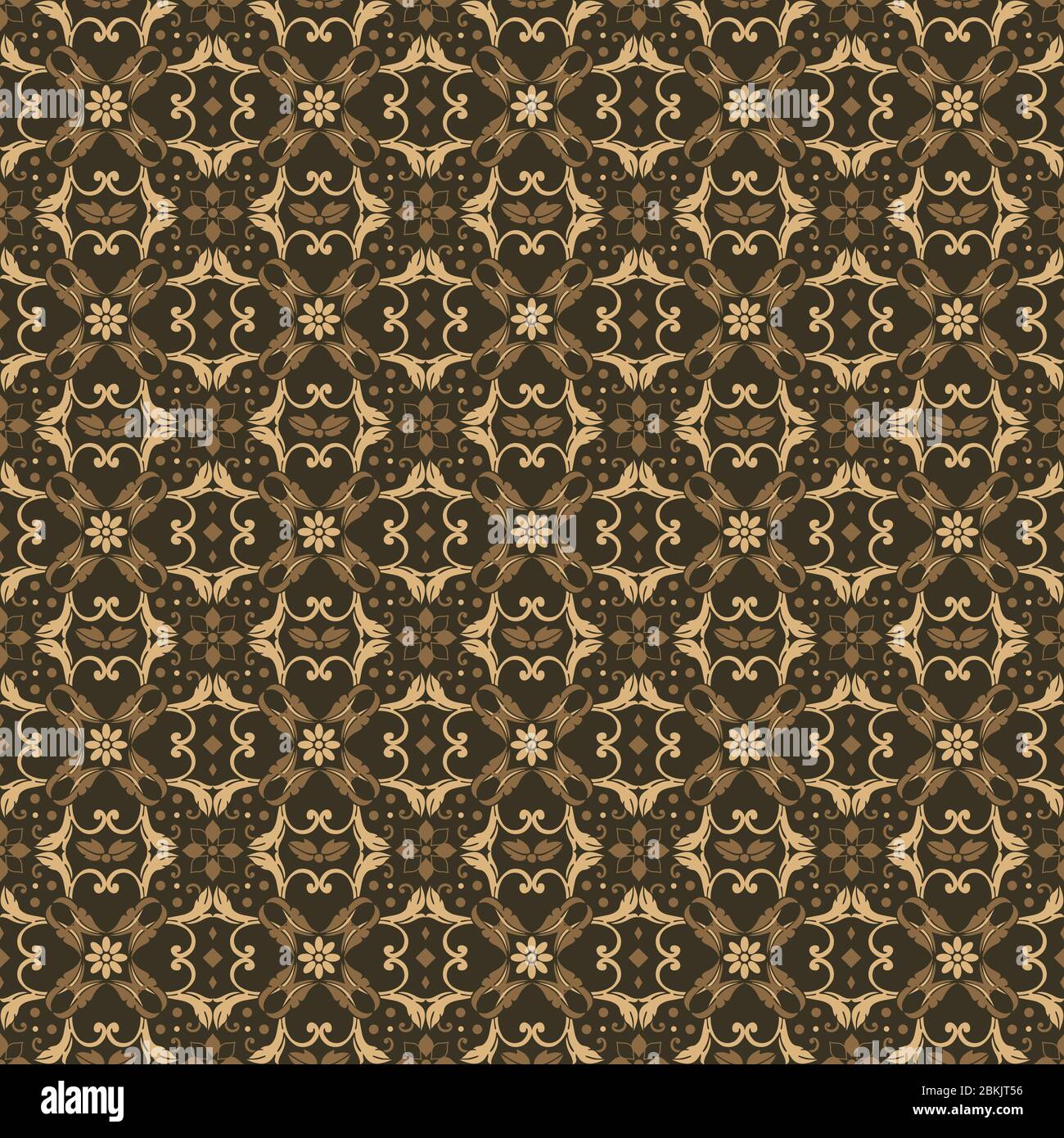 Geometric ethnic pattern for Traditional batik with elegant brown color ...