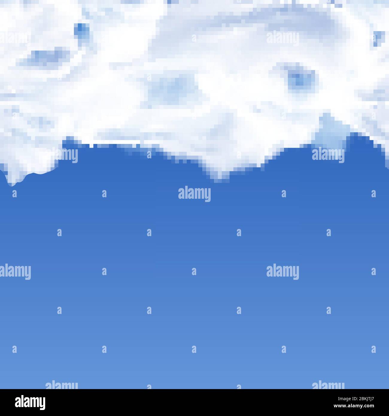 Vector seamless realistic sky background with white clouds on a blue ...