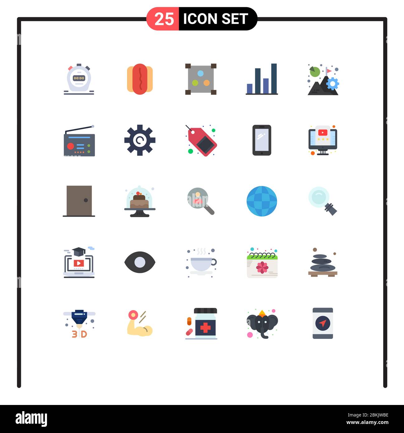 25 Creative Icons Modern Signs and Symbols of devices, growth, online, graph, analysis Editable Vector Design Elements Stock Vector