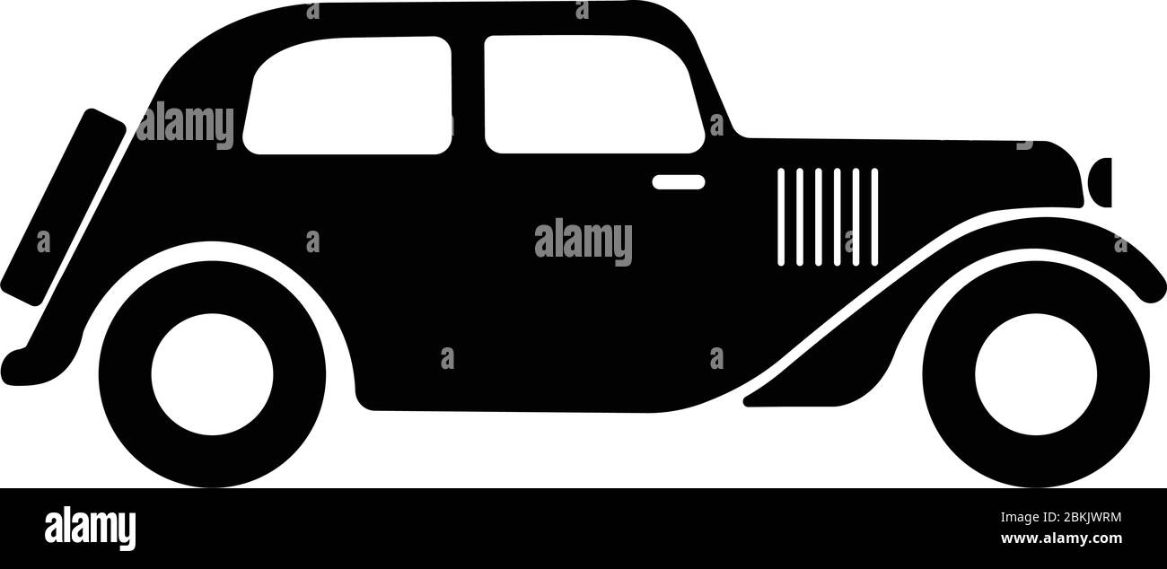 vintage car symbol, classic vintage car icon - vector Stock Vector