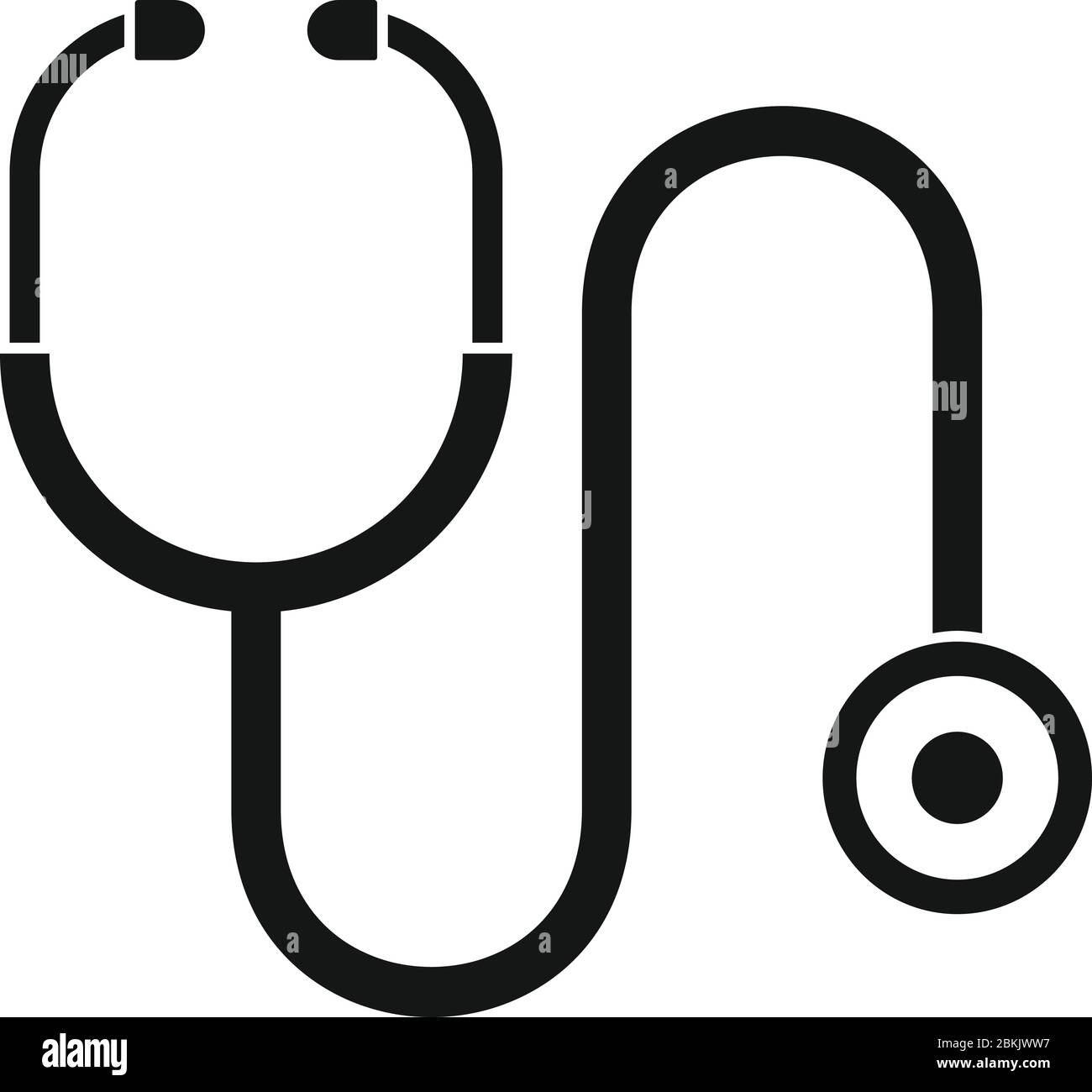 Medical stethoscope icon. Simple illustration of medical stethoscope