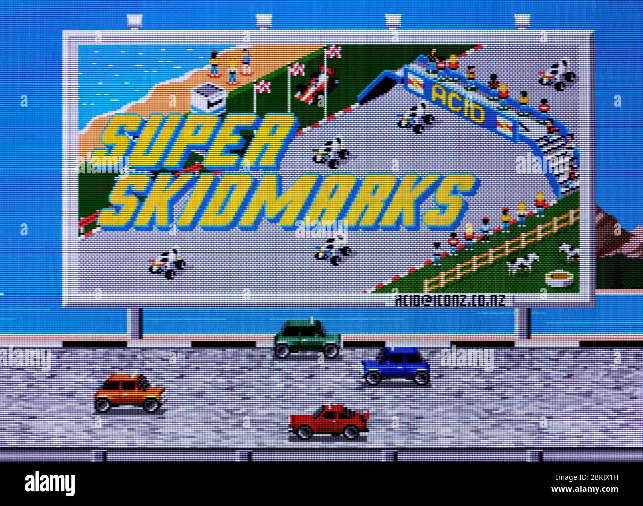 Jeu Vidéo Super Skidmarks Pour Sega Mega Drive - Cartouche En Très Bon état (1992)