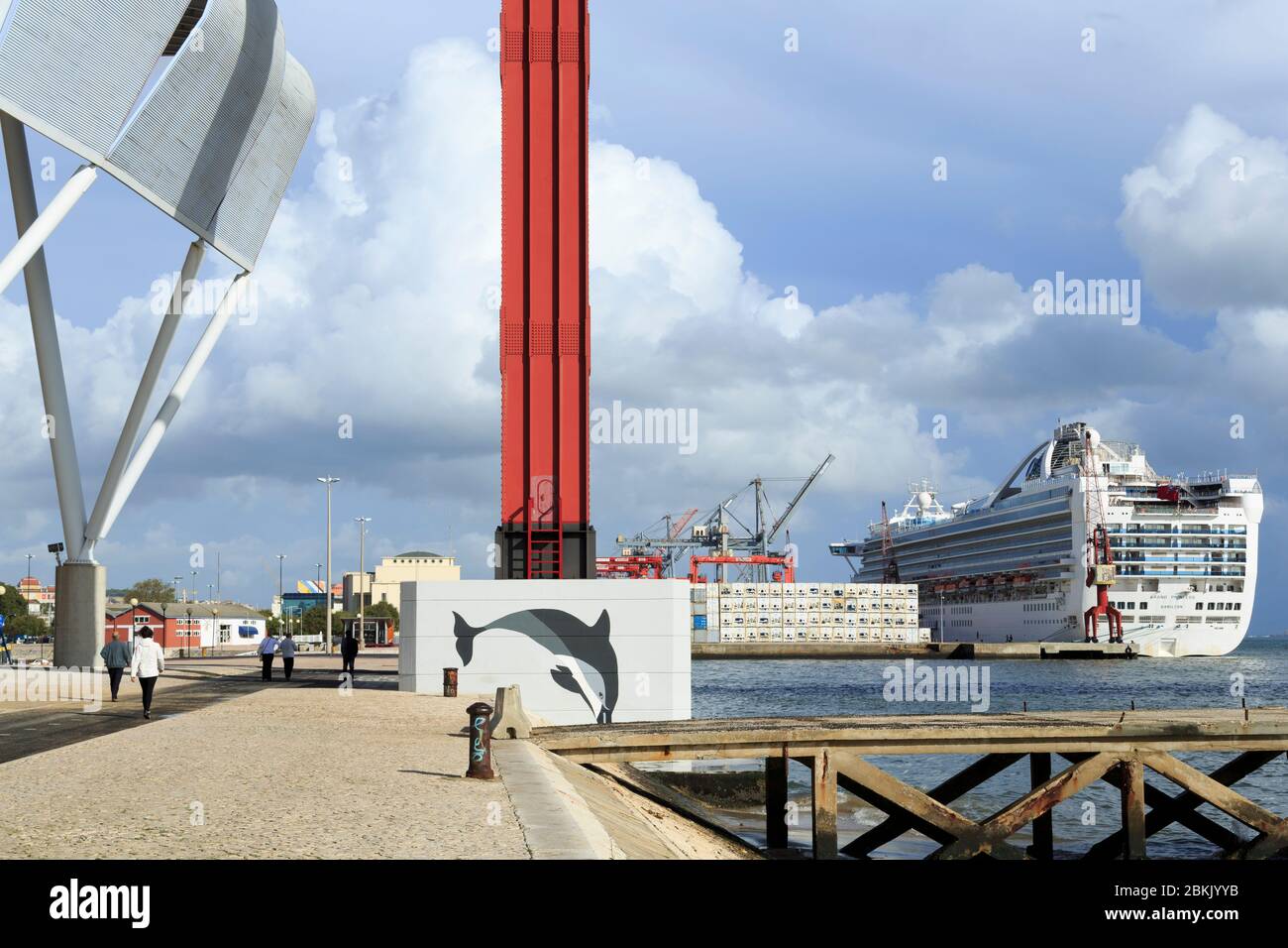 Cruise ship at Santo Amaro Dock,Lisbon, Portugal,Europe Stock Photo Alamy
