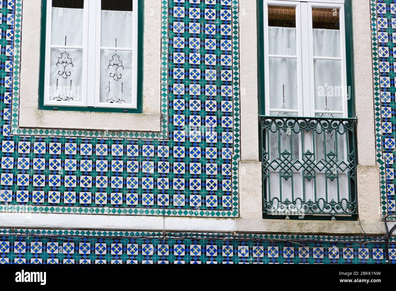 Tiled house in the Castelo District,Lisbon, Portugal,Europe Stock Photo