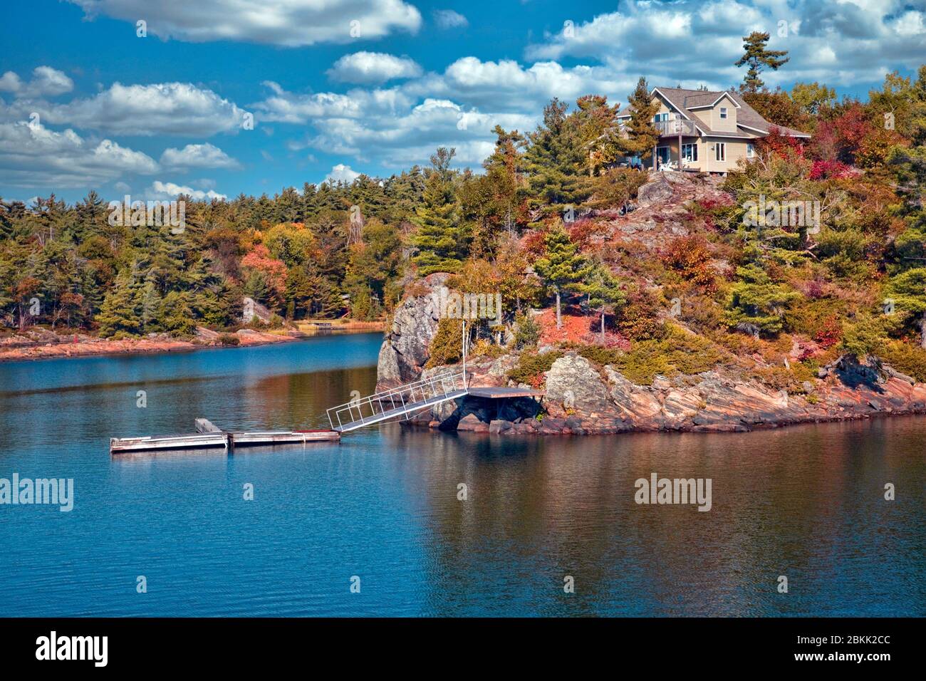 Cottage on Ten Thousand Islands, Parry Sound, Ontario, Canada, North America, Stock Photo