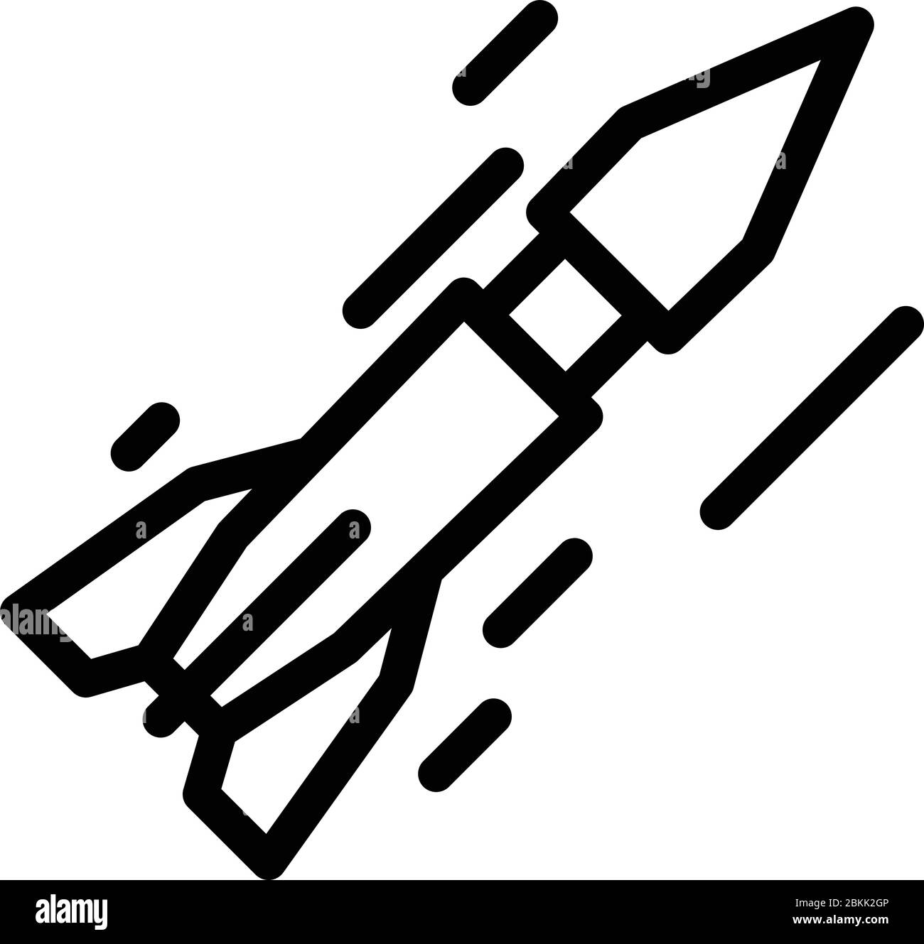 Short range ballistic missile icon, outline style Stock Vector