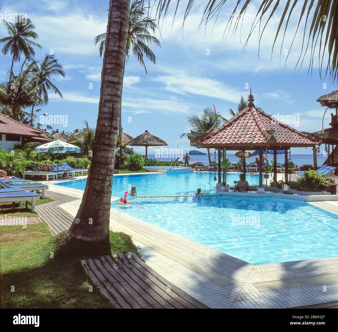 Swimming pool at Candi Dasa Hotel, Candi Dasa, Bali, Republic of Indonesia Stock Photo