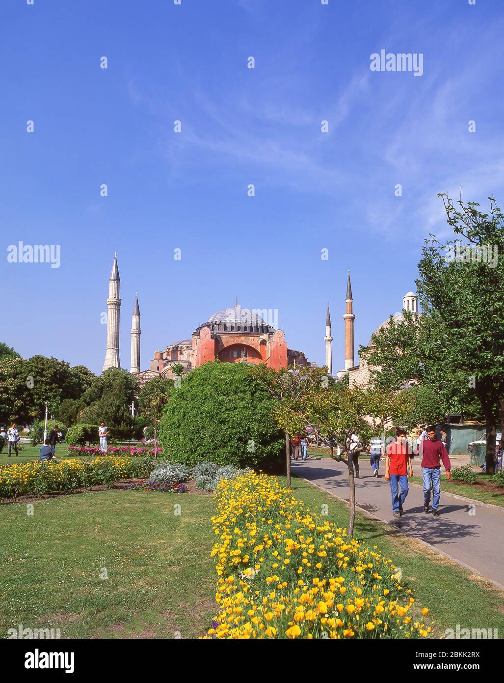 Haghi Sophia (Church of the Holy Wisdom) from Sultan Ahmet Park, Fatih District, Istanbul, Republic of Turkey Stock Photo