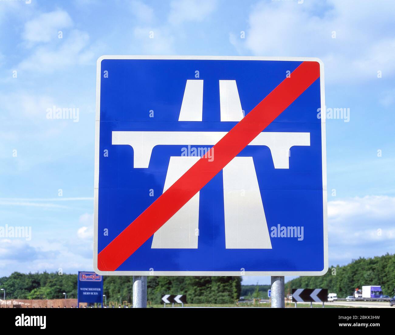 M3 Motorway exit sign, Hampshire, England, United Kingdom Stock Photo