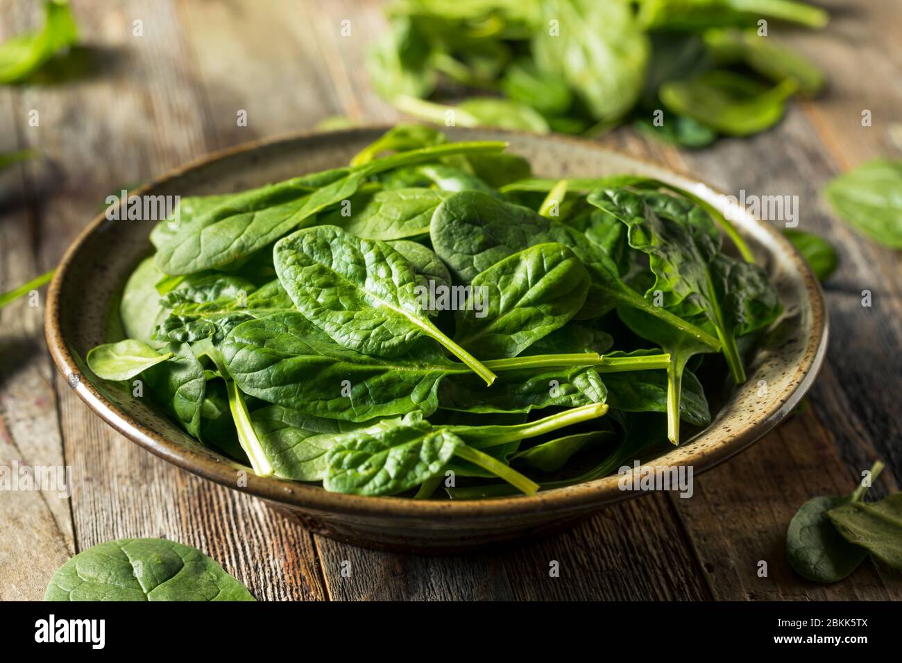Raw Organic Fresh Baby Spinach in a Bowl Stock Photo Alamy