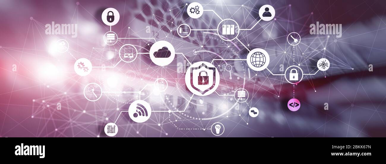 Online data security system. Protecting your business data. Stock Photo