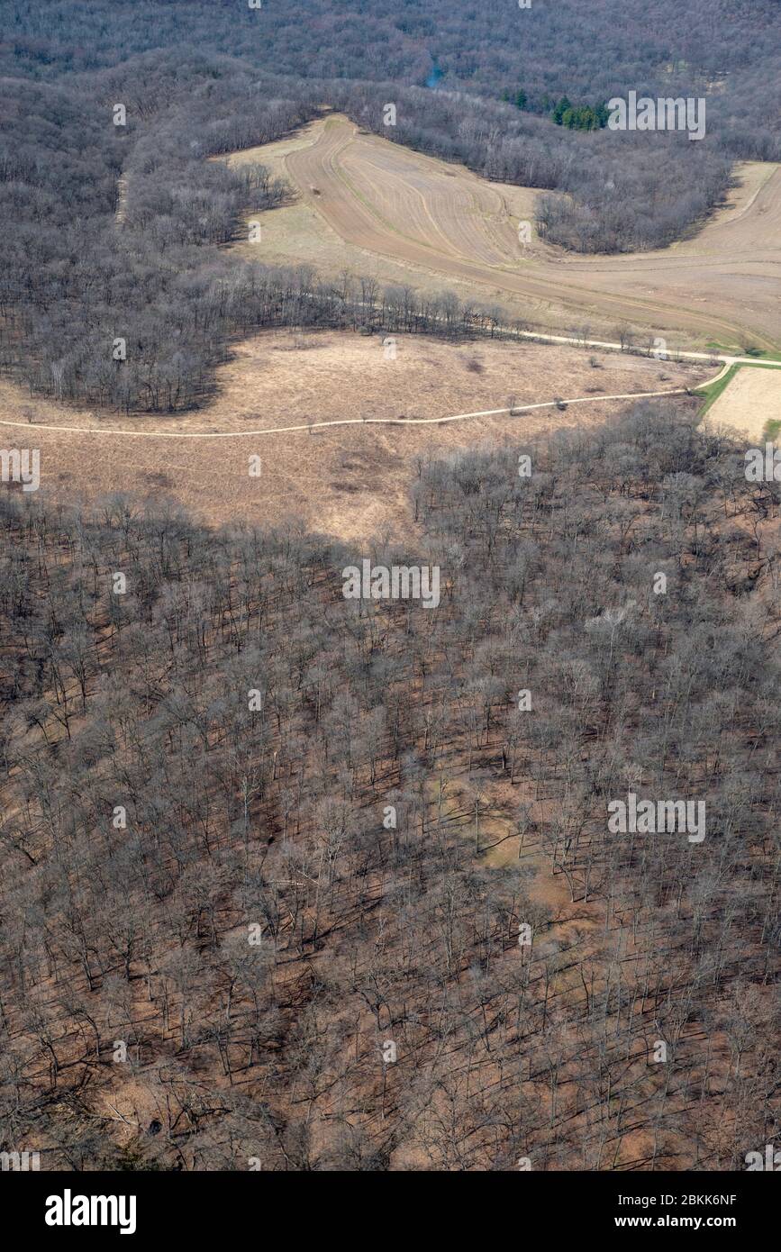 Aerial image of Effigy Mounds National Monument, near Marquette, Iowa