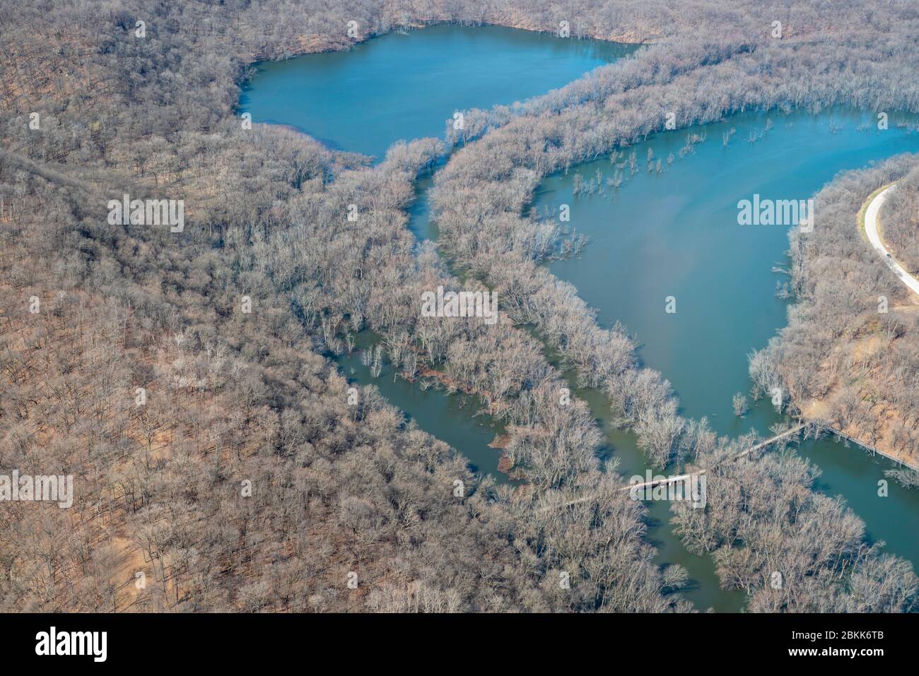 Aerial image of Effigy Mounds National Monument, near Marquette, Iowa