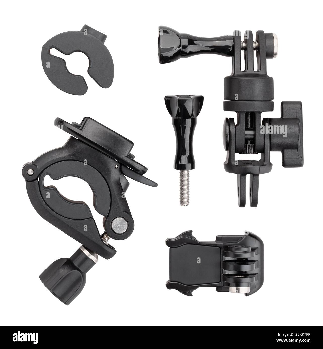 action camera tube mount path isolated on white Stock Photo