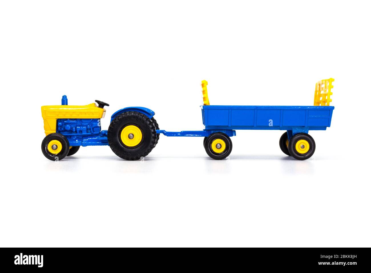 Lesney Products Matchbox model toy car 1-75 series no.39 Ford Tractor and no.40 Hay Trailer Stock Photo