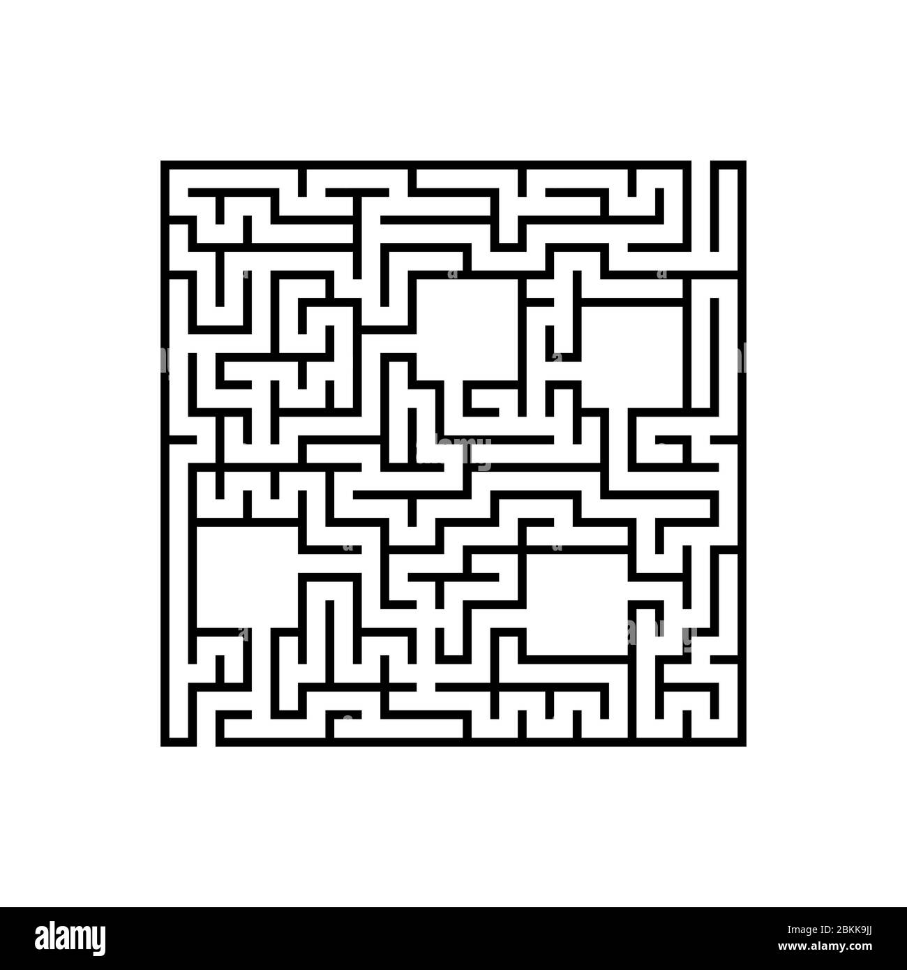 Abstact square labyrinth. Educational game for kids. Puzzle for children. Maze conundrum. Find the right path. Vector illustration. Stock Vector