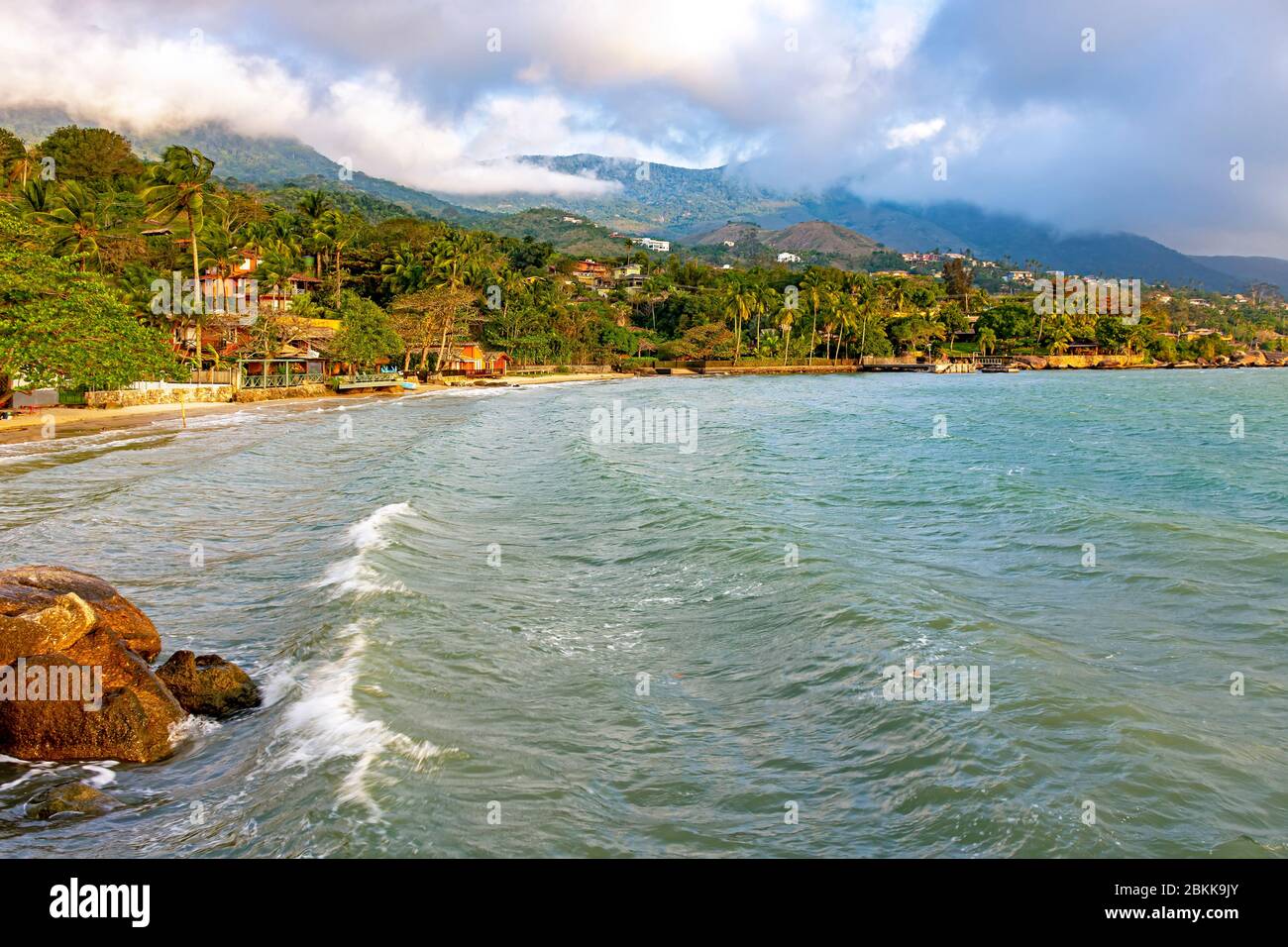 Tropical beach on the island of Ilhabela north coast of Sao Paulo, Brazil Stock Photo