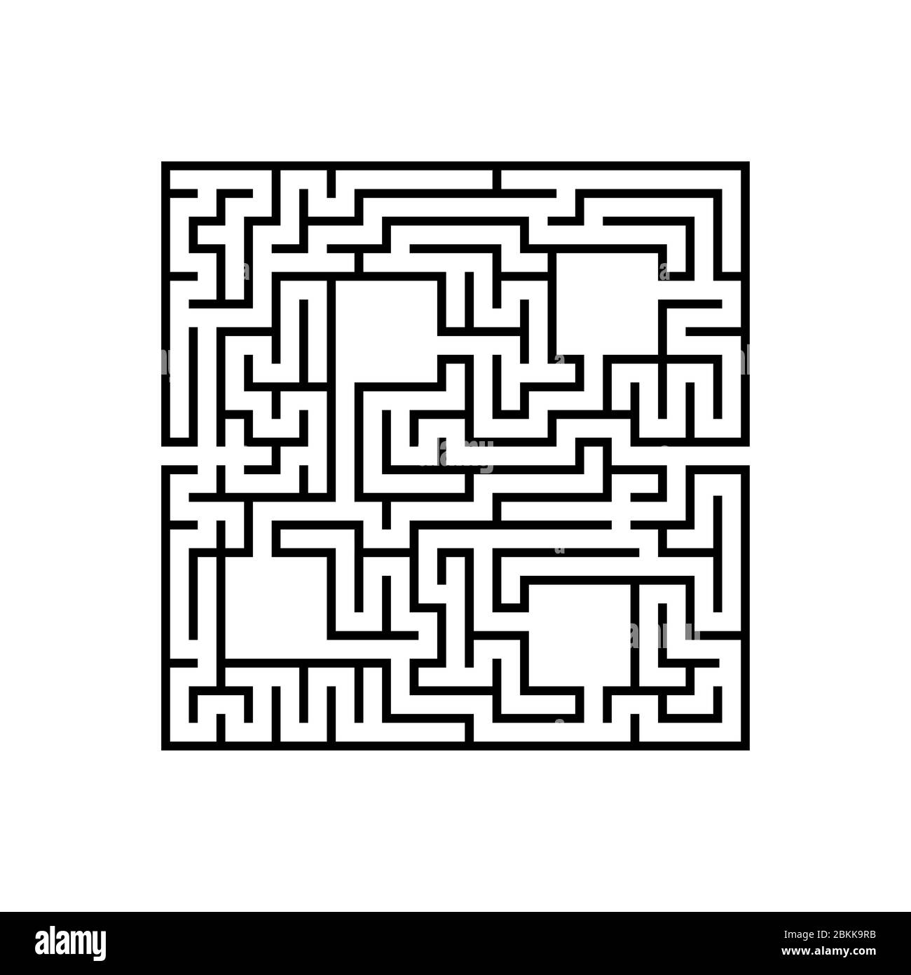 Abstact square labyrinth. Educational game for kids. Puzzle for children. Maze conundrum. Find the right path. Vector illustration. Stock Vector
