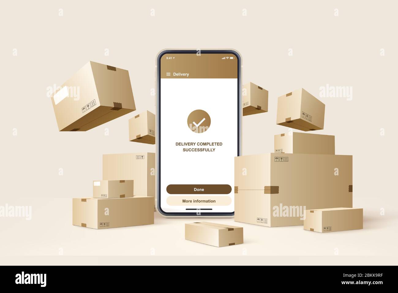 Parcel delivery. Concept for fast delivery service, vector illustration ...