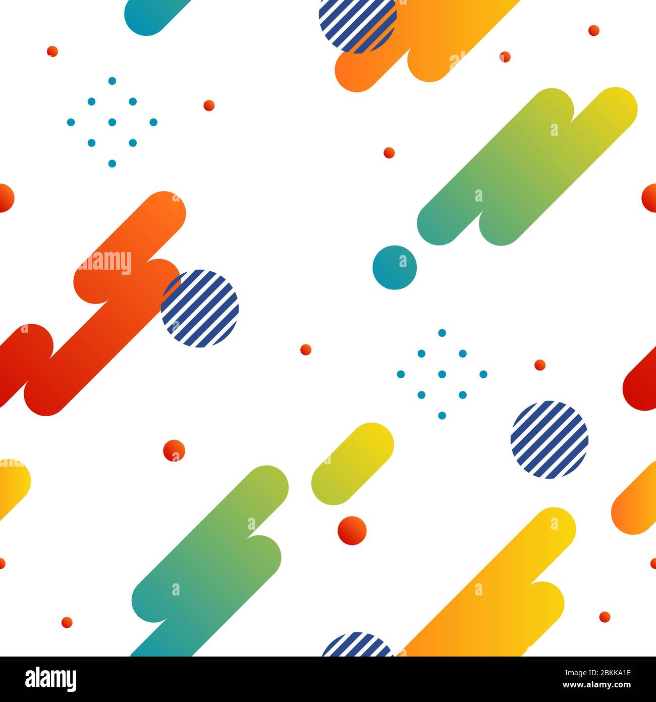 Abstract dynamic seamless pattern with color mood. Minimal, rounded and wavy effect. Stock Vector