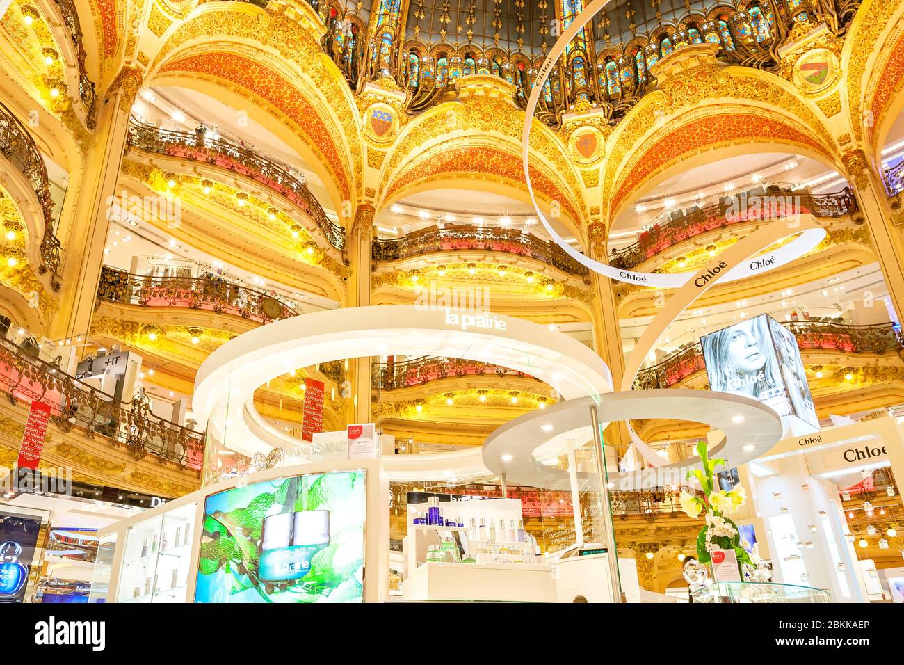Galeries Lafayette upscale department store interior in downtown Paris France Stock Photo Alamy