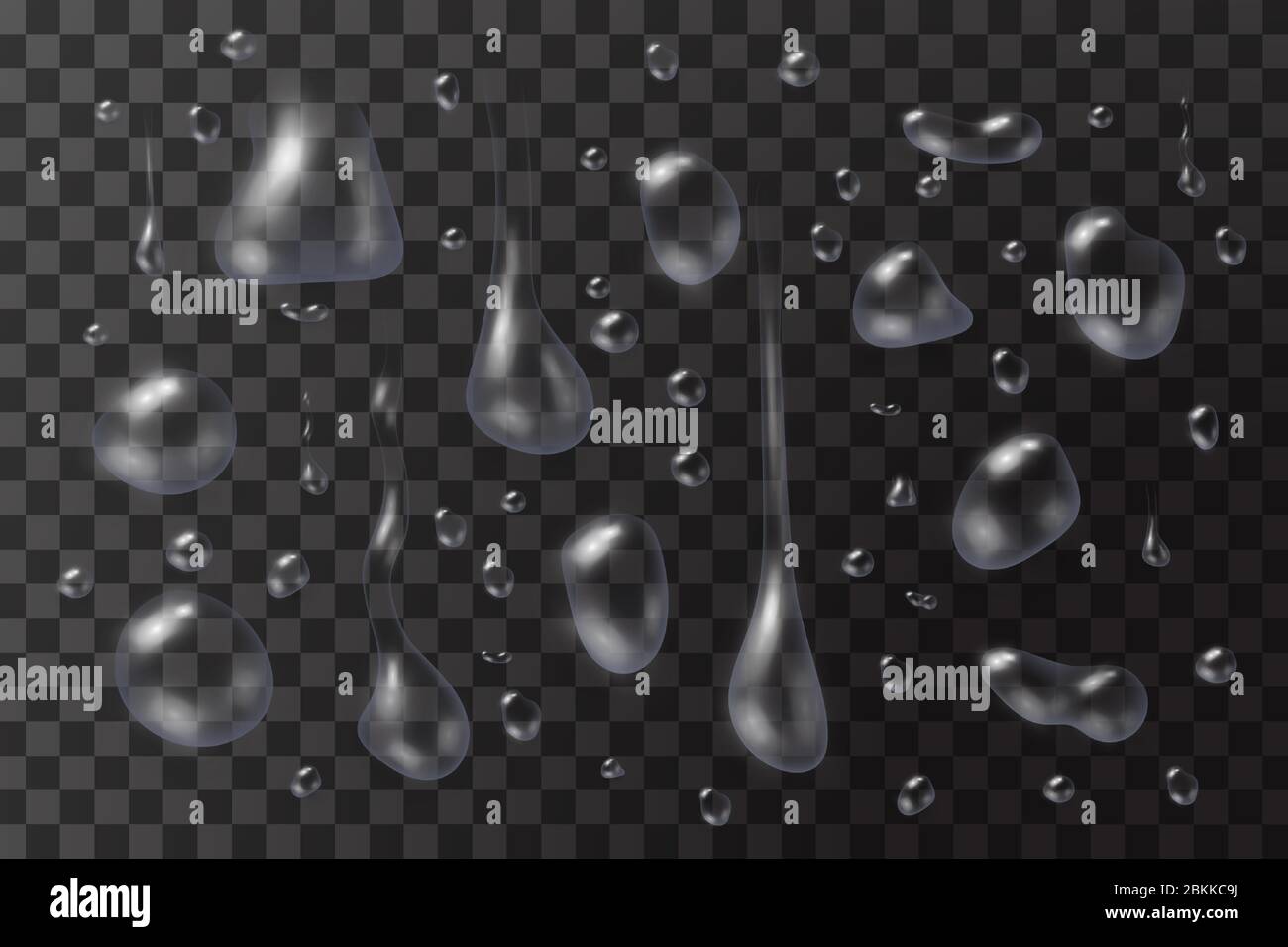 Realistic water drops on transparent Stock Vector Images - Alamy