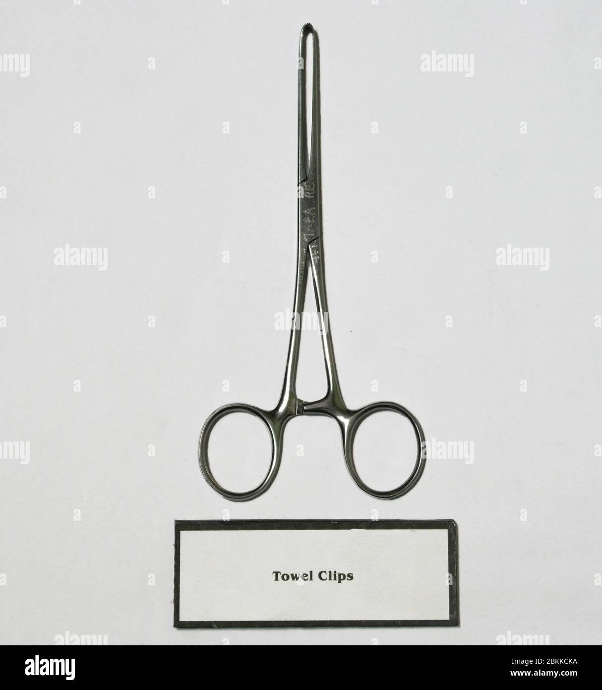 An old vintage medical towel clips used to secure draping and towels