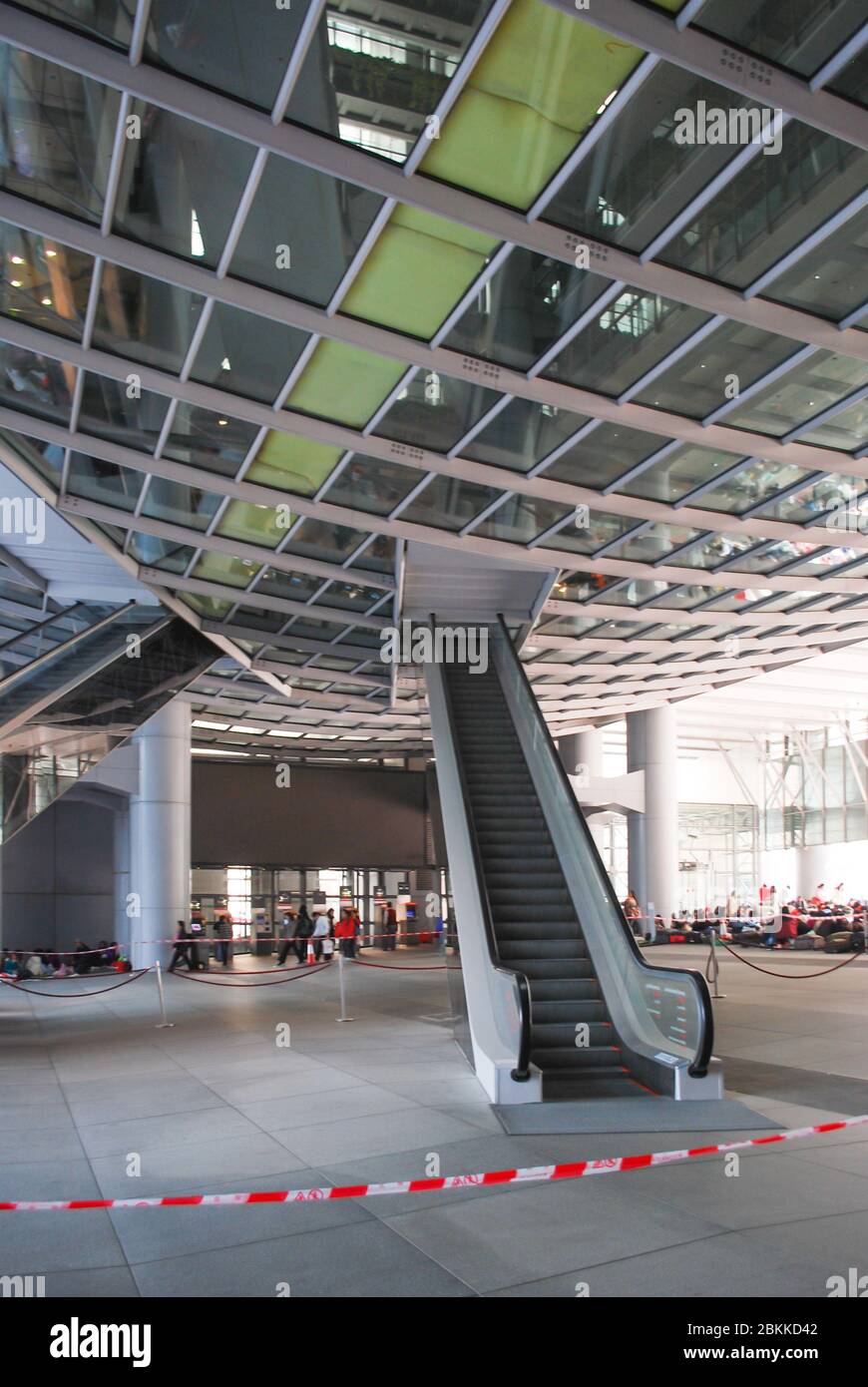 High-Tech Architecture Steel Glass Tower Structural Frame HSBC Building, 1 Queen's Road Central, Hong Kong by Norman Foster Stock Photo