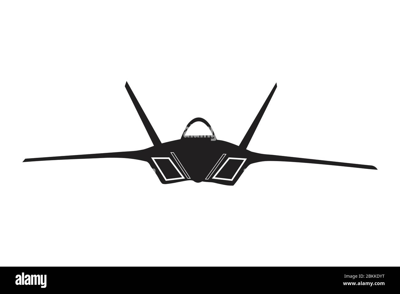 Fighter Jet black and white isolated on a white background. EPS Vector Stock Vector