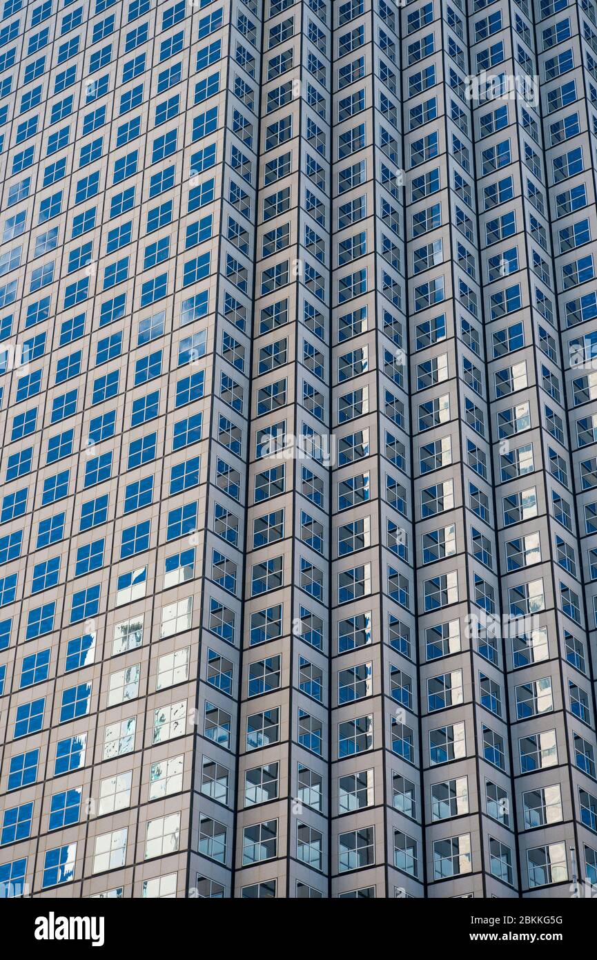Perspective view. High-rise housing. Modern building. Tower building ...