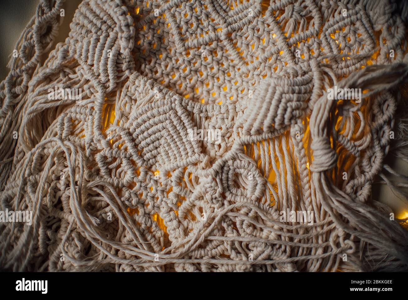 Cotton Macrame decor closeup cozy home Stock Photo - Alamy