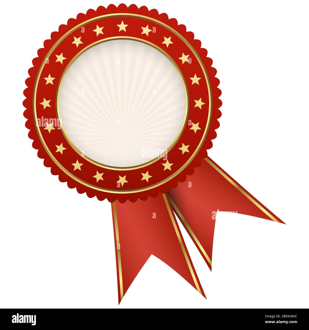 red seal of quality template with red ribbons Stock Vector
