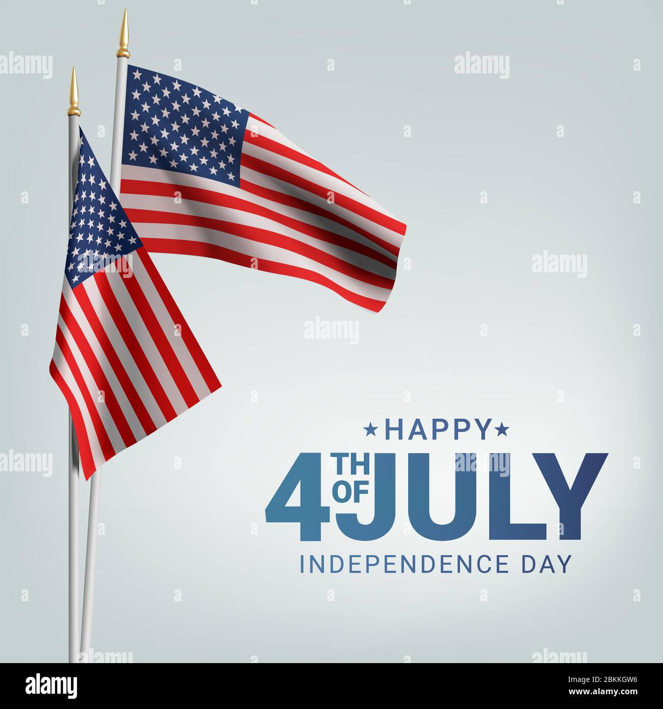 Happy 4th of July USA Independence Day. Waving flag of the america. 3D ...