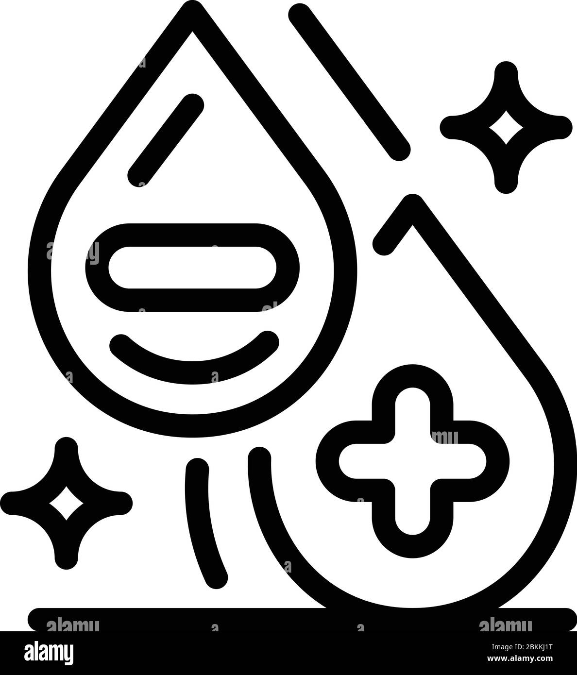 Rh blood group icon, outline style Stock Vector