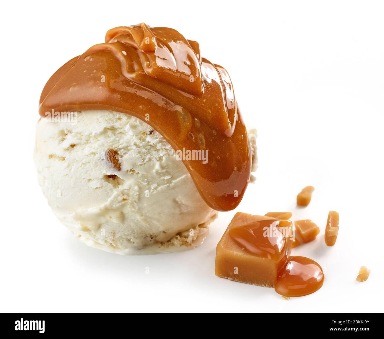 ice cream and soft caramel isolated on white background Stock Photo - Alamy