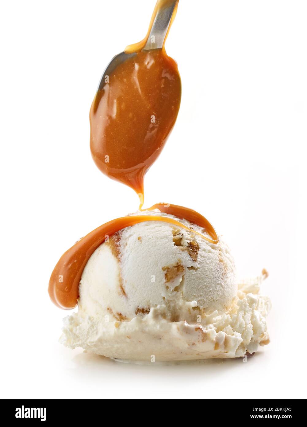 ice cream and soft caramel isolated on white background Stock Photo - Alamy