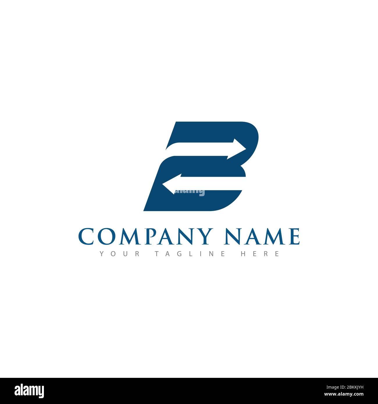 Letter B with arrows icon symbol logo vector image design Stock Vector