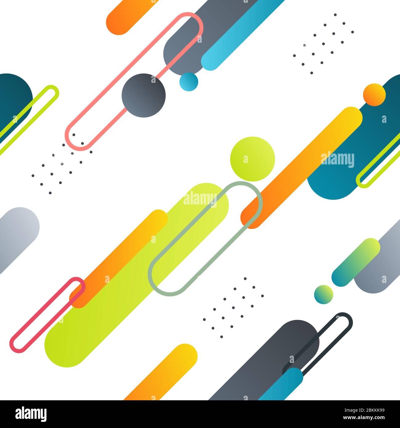 Abstract dynamic seamless pattern with color mood. Minimal, rounded and wavy effect. Stock Vector