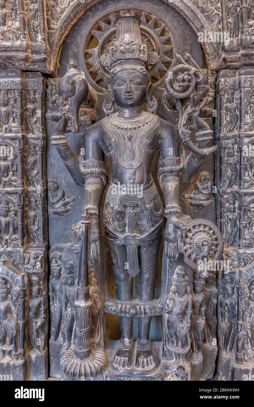Vishnu, 12th century sculpture, Museum, Delhi, India Stock Photo Alamy