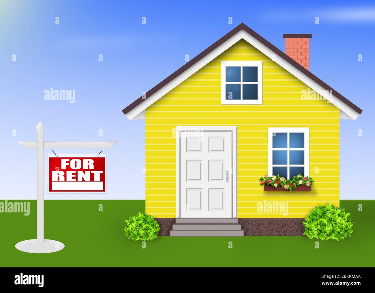 House for rent isolated , Home yellow simple Stock Photo - Alamy House for rent isolated , Home yellow simple Stock Photo - Alamy