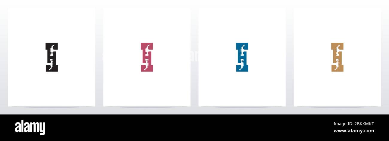 Hammer Tools On Letter Logo Design I Stock Vector