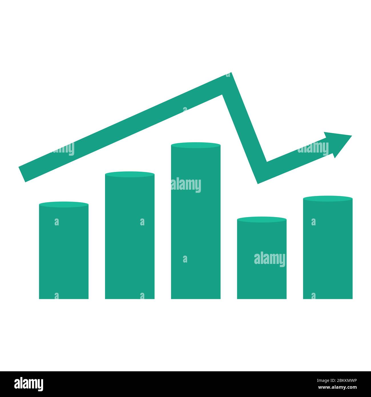 Graph of growth of falls and profits. Vector diagram with arrow and ...