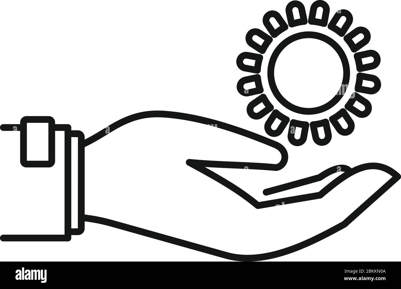 Keep sun hand protection icon. Outline keep sun hand protection vector