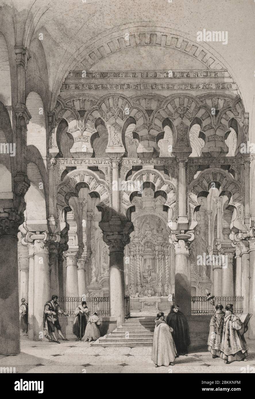 The Mosque, Cordova, Spain, circa 1837 Stock Photo