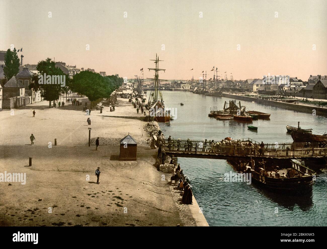 Merchant harbor, Lorient, France, circa 1900 Stock Photo